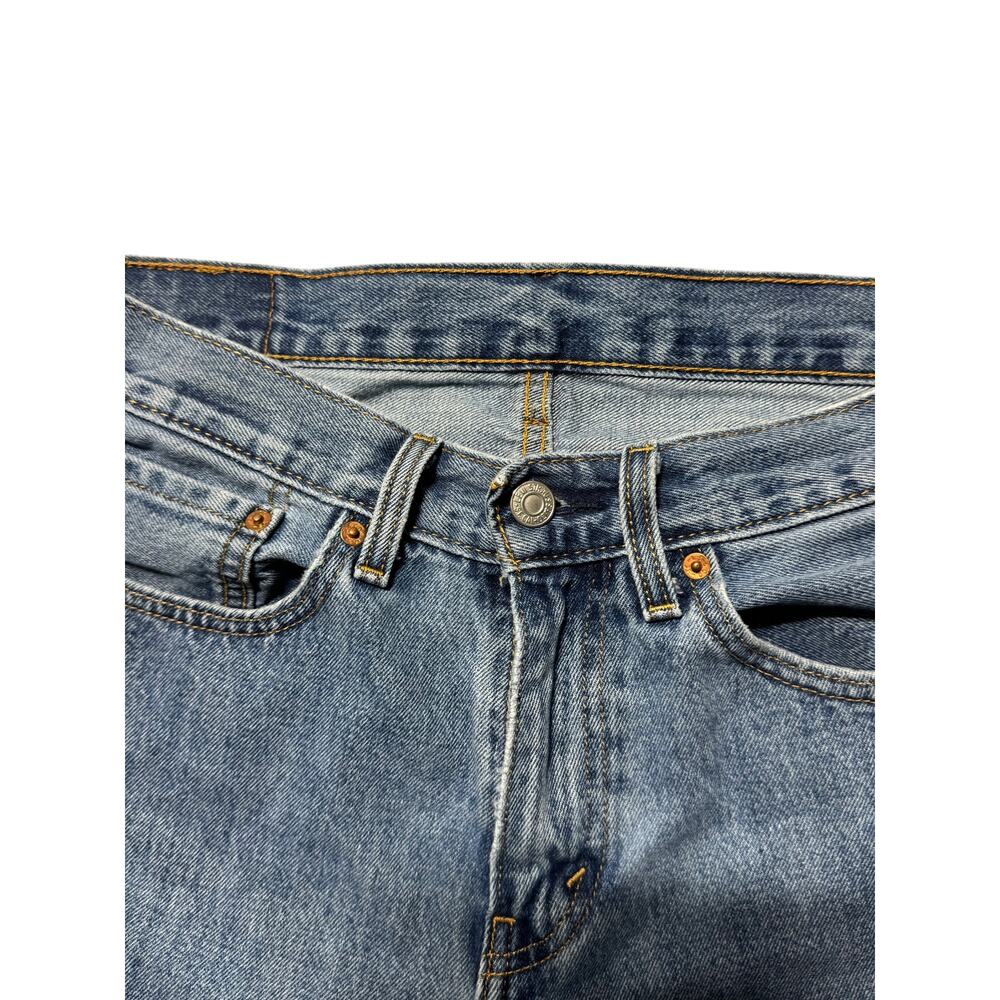 Levi's 505 Straight Jeans Men's 31x32 Blue 5 Pocket Denim Medium Wash Button - Picture 6 of 13